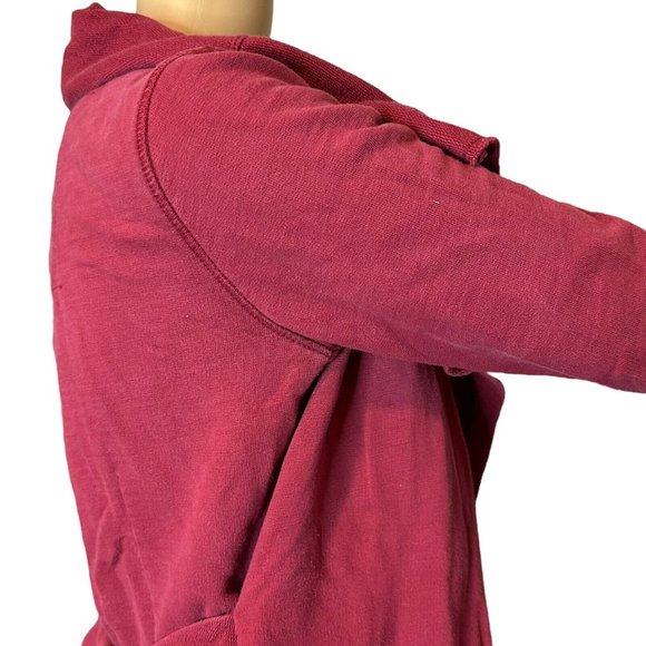 Lucky Brand Womens Open Cardigan Size XS Burgundy Mid Length Pockets Collared - Picture 6 of 15